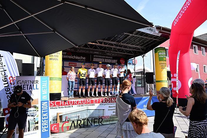Im Gelben Trikot des Gesamtführenden Luis Grupp (GER, Team Deutschland) 2. Etappe Sarleinsbach - Sarleinsbach, Int. Oberösterreichische Versicherung OÖ Junioren Oberösterreich Rundfahrt