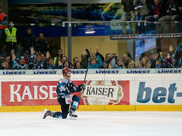 Patrick Spannring, jubelt, Salzburg, EHC Liwest Black Wings Linz vs EC Red Bull Salzburg