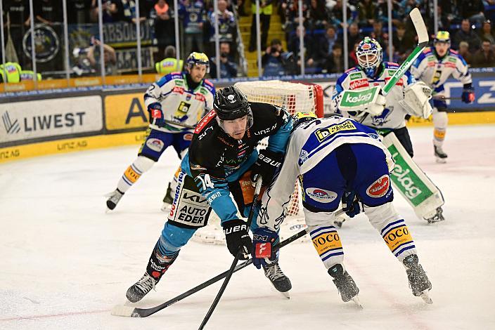 Henrik Neubauer (Steinbach Black Wings Linz), Philipp Lindner (EC iDM Wärmepumpen VSV) Spiel 2 Pre-Playoffs,  ICE, Steinbach Black Wings Linz vs EC iDM Wärmepumpen VSV, Linz AG Eisarena 