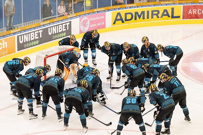 Das Team der Steinbach Black Wings Linz, Testspiel Steinbach Black Wings Linz vs HC Nove Zamky, Linz AG Eisarena, pre season 