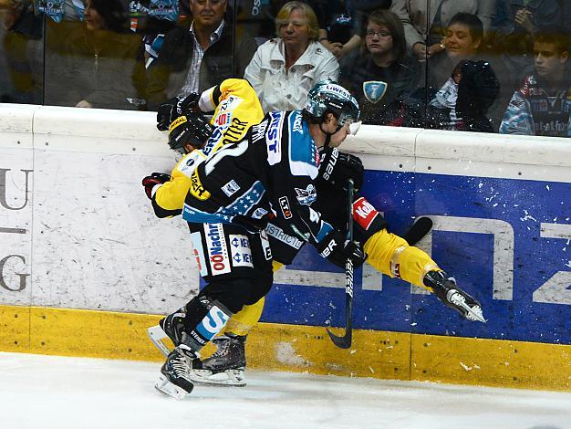 Curtis Murphy, Linz und Rafael Rotter, Vienna EHC Liwest Black Wings Linz vs UPC Vienna Capitals