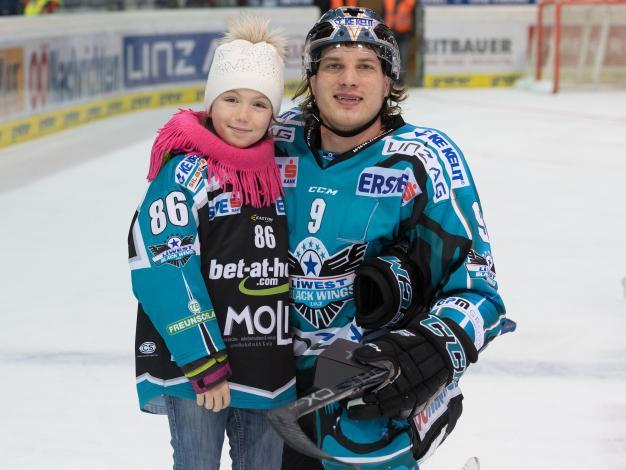 Spieler des Abends Brian Lebler (EHC Liwest Black Wings Linz) EHC Liwest Black Wings Linz vs Dornbirner Eishockey Club