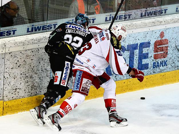 Brett Engelhardt (Liwest Black Wings Linz) und Mike Siklenka (EC KAC), EHC Liwest Black Wings Linz vs EC KAC, Play-Offs, Semifinale 