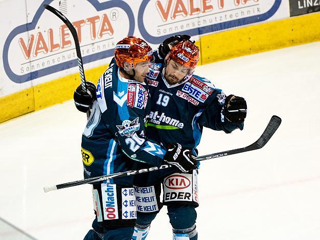 Brad Moran und Andrew Jacob Kozek, Linz, EHC Liwest Black Wings Linz vs HDD Telemach Olimpija Ljubljana