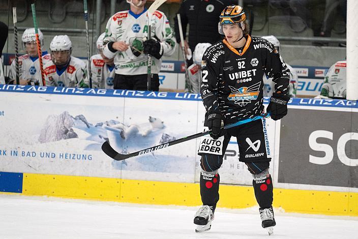 Lorenz Lindner (Steinbach Black Wings Linz) Steinbach Black Wings Linz vs HK SZ Olimpija, 22. Runde, Trikot Movember, ICE Hockey League, Steinbach Black Wings Linz, Linz AG Eisarena 