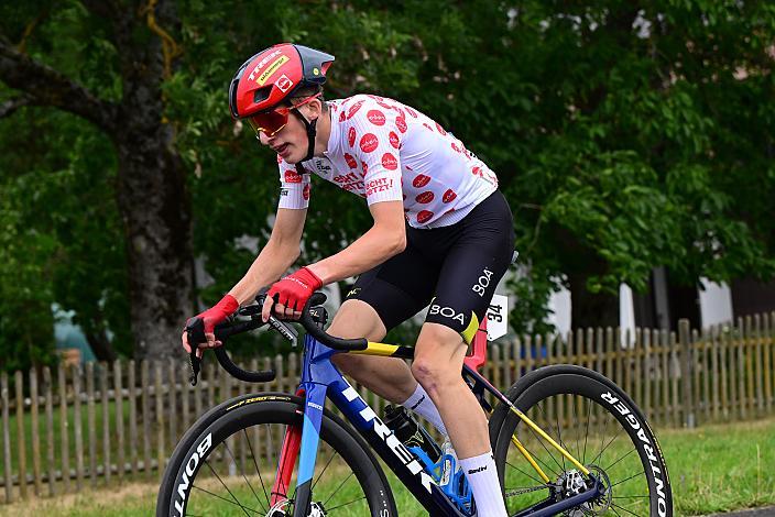 Im Bergtrikot Michael Hettegger (AUT, Öberösterreich) 3. Etappe,  51. Int. Oberösterreich Junioren Rundfahrt, Bad Wimsbach - Strass im Attergau