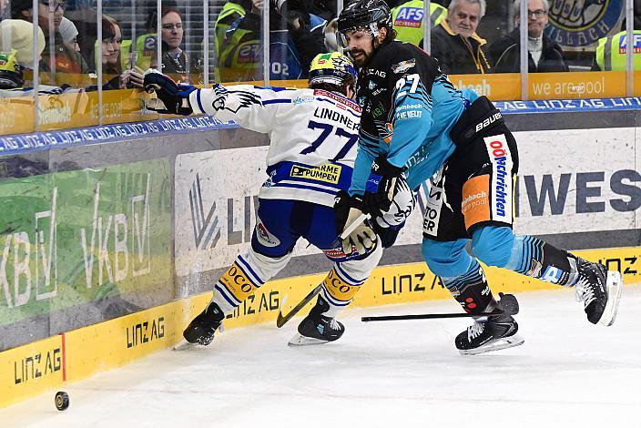 Shawn St.Amant (Steinbach Black Wings Linz),  Philipp Lindner (EC iDM Wärmepumpen VSV) 36. Runde ICE, Steinbach Black Wings Linz vs EC iDM Wärmepumpen VSV), Linz AG Eisarena 