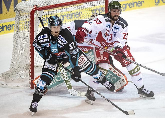 Andreas Kristler (EHC Liwest Black Wings Linz) und Stefano Marchetti (HCB Suedtirol Alperia)  EHC Liwest Black Wings Linz vs HCB Suedtirol Alperia