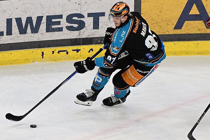 Luka Maver (Steinbach Black Wings Linz) Win2Day ICE Hockey League,  Steinbach Black Wings Linz vs EC KAC,  Linz AG Eisarena 