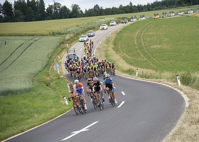 Das Feld bei Alhaming 3. Etappe Traun - Ternberg, Radsport 10. Int. OOE Rundfahrt  