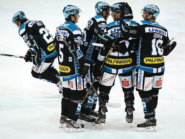 Linz feiert den Sieg, EHC Liwest Black Wings Linz vs Graz 99ers