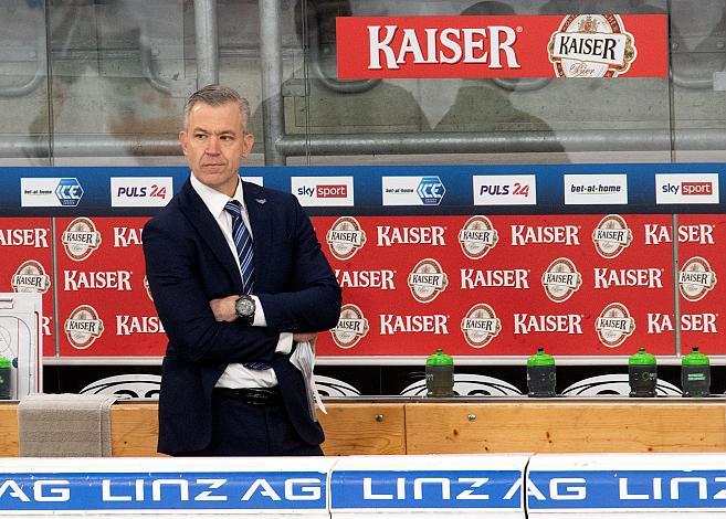 Head Coach Dan Ceman (Steinbach Black Wings 1992) Black Wings Linz vs Hydro Fehervar AV 19,  Eishockey, Bet at Home ICE Hockey League