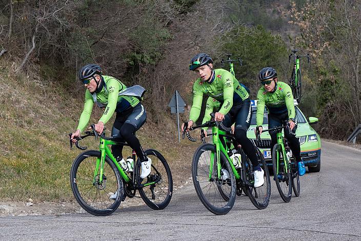 Riccardo Verza (ITA, Hrinkow Advarics), Marvin Hammerschmid (AUT, Hrinkow Advarics), Stefan Kovar (AUT, Hrinkow Advarics), Raphael Hammerschmid (AUT, Hrinkow Advarics) Trainingscamp Porec, Kroatien, Team Hrinkow Advarics Cycleang, UCI Continental Team,