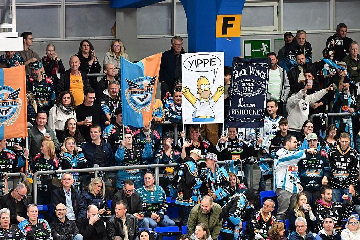 Fans der BWL, 4. Runde ICE, Steinbach Black Wings Linz vs Pioneers Vorarlberg, Linz AG Eisarena 