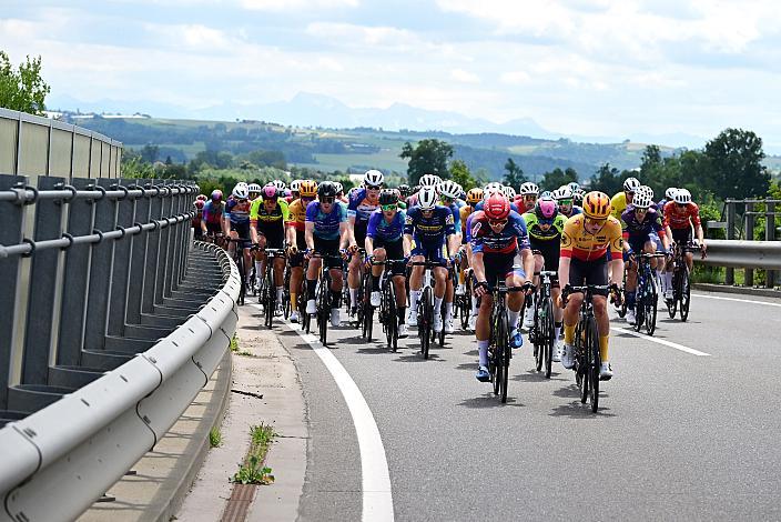 Das Peloton auf der 2. Etappe unterwegs von , Wels nach Aigen - Schlägl, 14. Int. Raiffeisen OÖ-Radrundfahrt UCI Kat. 2.2