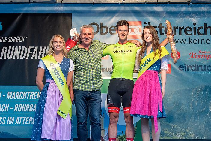 Etappensieger Leo Kerschbaumer (AUT, Team Österreich) im Eindruck Punktetrikot 46. Int. Keine Sorgen,  Junioren Rundfahrt UCI Kat. MJ 2.1, 2. Etappe Rohrbach - Rohrbach