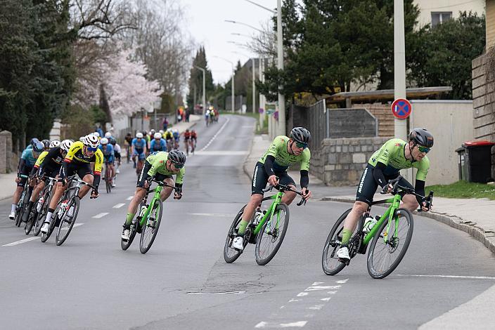 Timon Loderer (GER, Hrinkow Advarics), Riccardo Verza (ITA, Hrinkow Advarics), Jaka Primozic (SLO, Hrinkow Advarics) Herren Elite, U23, Radliga, 62. Radsaison-Eröffnungsrennen Leonding, Oberösterreich 