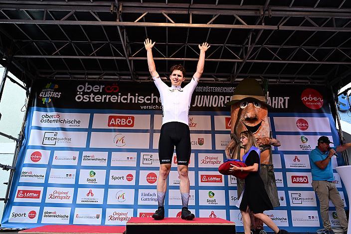 Der Gesamtführenden Luis Grupp (GER, Team Deutschland) 2. Etappe Sarleinsbach - Sarleinsbach, Int. Oberösterreichische Versicherung OÖ Junioren Oberösterreich Rundfahrt