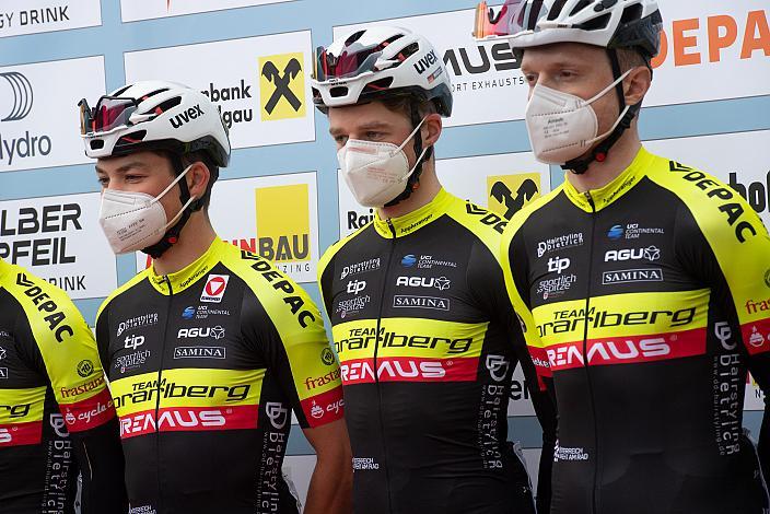 Markus Wildauer (AUT, Team Vorarlberg), Martin Meiler (GER, Team Vorarlberg), Colin Chris Stüssi (SUI, Team Vorarlberg) Herren Elite, U23, Radliga, GP Vorarlberg, Nenzing