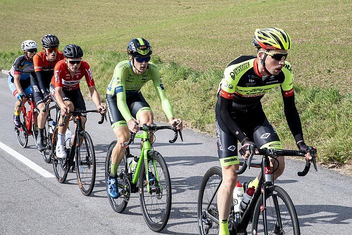 Die Ausreisser, Michael Konczer (AUT, Hrinkow Advarics Cycleang), Lukas Meiler, GER (Team Vorarlberg Santic), Jakob Geszner (GER, rad-net ROSE Team), Andi Bajc (SLO, Team Felbermayr Simplon Wels), 1. Mühlviertler Hügelwelt Classik, Königswiesen,  U23, Elite Damen und Herren