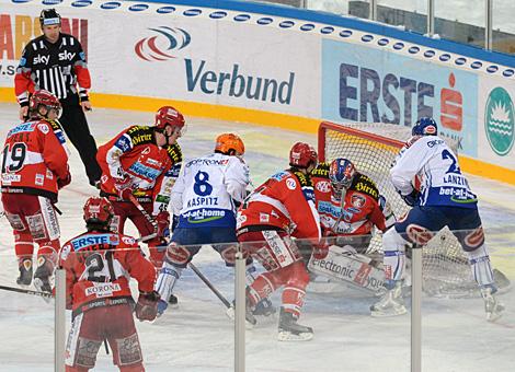 Der VSV scort zum 2 zu 0 gegen den KAC, Stadion Klagenfurt