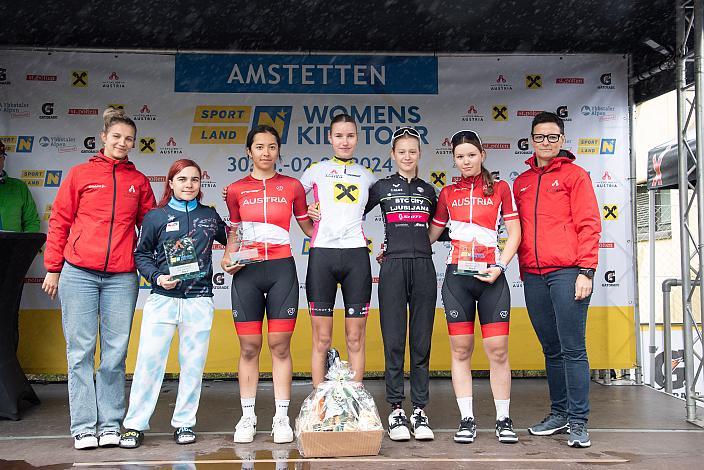 Damen U17, 4. Kyle Bintz (LUX), , 2. Carolina Trattner (AUT), Beste Dame U17 Meta Tancik (SLO), 3. Lina Mehle (SLO),  5. Isabell Schebesta (AUT), Amstetten. 3. Etappe Sportland NOE WOMENS  KIDS Tour