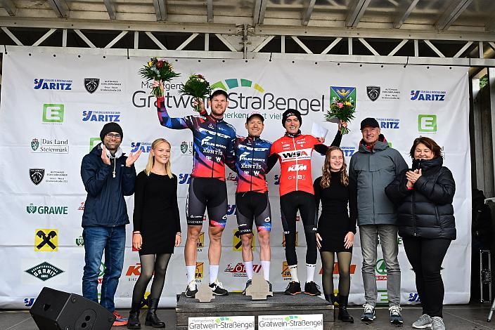 Podest Ligafinale 3. Platz Michael Kukrle (CZE, Team Felt - Felbermayr), Sieger Hermann Pernsteiner (AUT, Team Felt - Felbermayr), 3. Platz Martin Messner (AUT, WSA KTM Graz pb Leomo) Road Cycling League, Judendorf - Plesch, Stmk