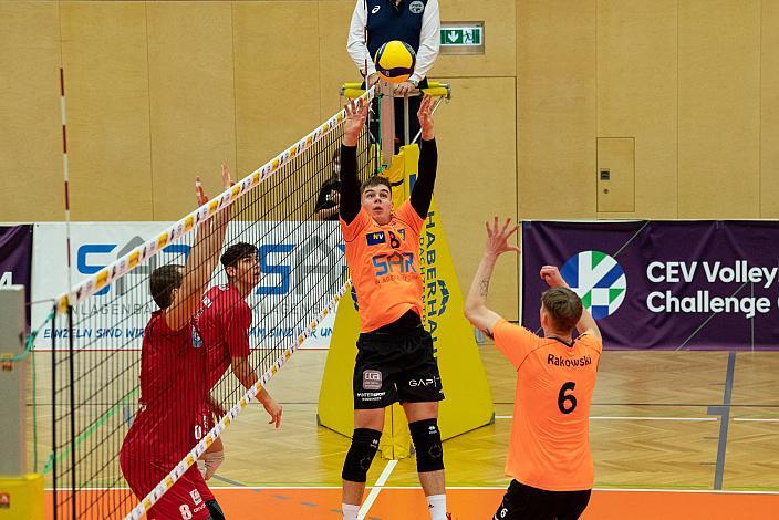 Alexander Spring (VCA Amstetten Niederösterreich), Szymon Rakowski (VCA Amstetten Niederösterreich),  Volleyball Europacup VCA Amstetten NÖ vs VSC Law Academy Kharkiv (UKR)