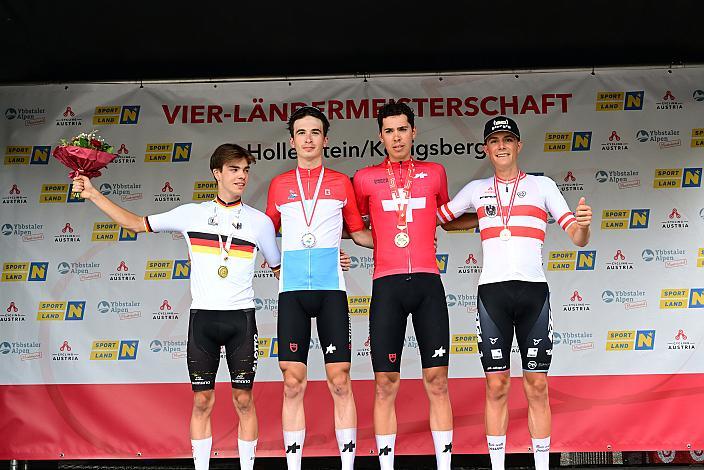 Die Sierger U23,  v.l. Mauro Brenner (GER, Team Lotto Kern-Haus PSD Bank), Arno Wallenborn (LUX, TUDOR PRO CYCLING TEAM U23), Diego Casagrande (LUX, TUDOR PRO CYCLING TEAM U23), Marco Schrettl (AUT, Tirol KTM Cycling Team)Drei Länder Meisterschaft U23,  Austria