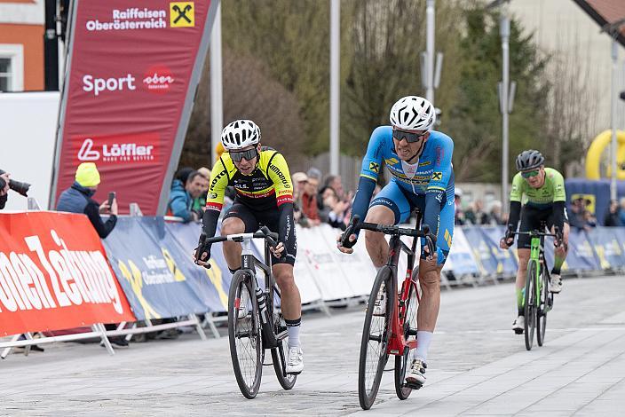 Antoine Berlin (MCO, Team Vorarlberg), Riccardo Zoidl (AUT, Team Felbermayr Simplon Wels) Herren Elite, U23, Radliga, 62. Radsaison-Eröffnungsrennen Leonding, Oberösterreich 