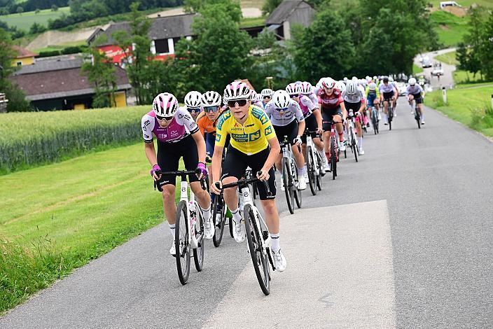 Im Gelben Trikot der Gesamtführenden Malwina Mul (POL, MAT Atom Deweloper Wroclaw), 07.06.2025 07.06.2025 Rad 2 Etappe Sportland NOE Kids Tour