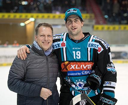 Joel Broda (EHC Liwest Black Wings Linz), Spieler des Abends EHC Liwest Black Wings Linz vs KHL Medvescak Zagreb