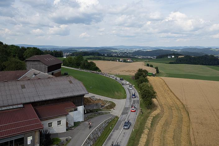 Das Peloton bei Putzleinsdorf, 2. Etappe Sarleinsbach - Sarleinsbach, Int. Oberösterreichische Versicherung OÖ Junioren Oberösterreich Rundfahrt