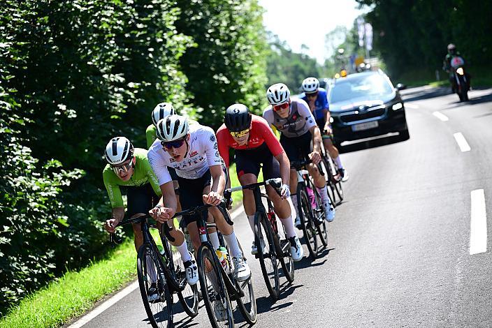 Die Ausreisser mit Felix Rützler (AUT, Nationalteam Österreich), Sebastian Garstenauer (AUT, Regionalteam Oberösterreich),  Im Punktetrikot Anco Ballif (NED, Gepla-Watersley R+D Cycling), 3. Etappe Bad Wimsbach - Strass im Attergau, Int. Oberösterreichische Versicherung OÖ Junioren Oberösterreich Rundfahrt