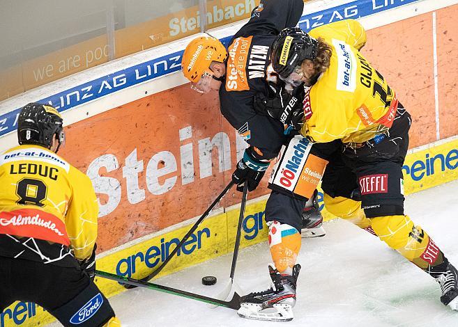 Moritz Matzka (Steinbach Black Wings 1992), Alexander Cijan(Vienna Capitals) Black Wings Linz vs Spusu Vienna Capitals, Eishockey, Bet at Home ICE Hockey League