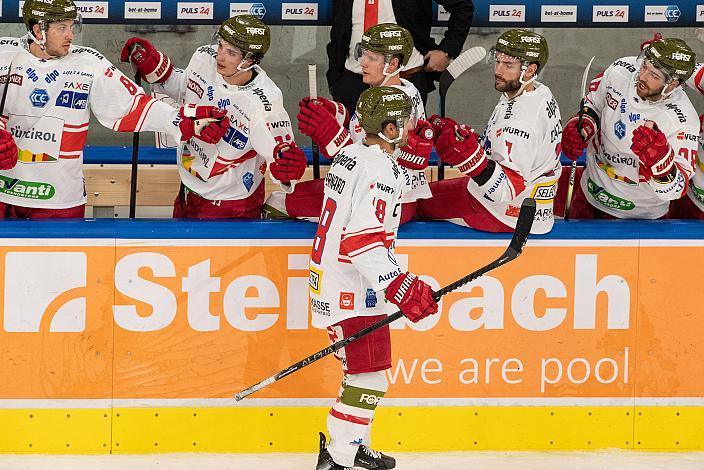 Anton Bernard (HCB Suedtirol Alperia) feiert das 1 zu 1, Steinbach Black Wings Linz vs HCB Südtirol Alperia, bet-at-home ICE Hockey League