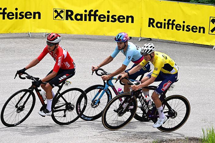 v.l. Martin Messner (AUT, WSA KTM Graz pb Leomo), Adrien Maire (FRA, TDT - Unibet Cycling Team) Etappen und  Gesamtsieger der 14. Oberösterreich Rundfahrt, Aaron Dockx (BEL, Alpecin-Deceuninck Development Team)  St. Florian - Höss, Hinterstoder , 14. Int. Raiffeisen OÖ-Radrundfahrt UCI Kat. 2.2
