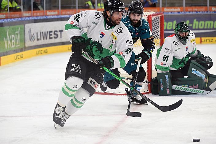Zach Boychuk (Olimpija Ljubljana), Shawn St.Amant (Steinbach Black Wings Linz) 3. Runde ICE, Steinbach Black Wings Linz vs Olimpija Ljubljana, Linz AG Eisarena 