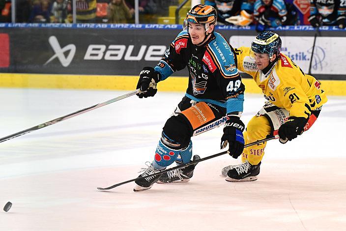 Graham Knott (Steinbach Black Wings Linz), Brett Kemp (spusu Vienna Capitals)  Win2Day ICE Hockey League,  Steinbach Black Wings Linz vs Spusu Vienna Capitals,  Linz AG Eisarena 