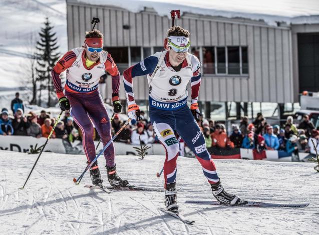  Ole Einar Bjoerndalen of Norway and Lowell Bailey of United States of America