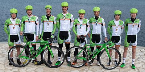 v.l. Raphael Hammerschmid, Alexander Meier, Josef Benetseder, Andreas Hofer, Dominik Hrinkow, Clemens Fankhauser, Marvin Hammerschmid, Paul Hopfgartner, Hrinkow Adverics Cycleang Team