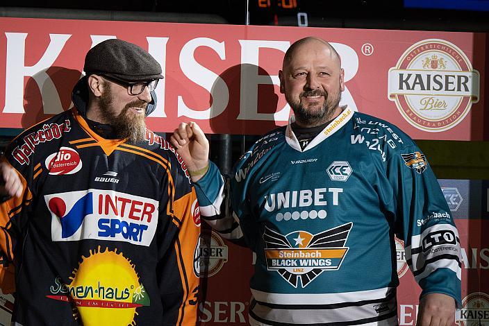 Markus Peintner (Black Wings Legende), Pavel Nestak (Black Wings Legende) Steinbach Black Wings Linz vs EC ID Wärmepumpen VSV, 47. Runde, Retro Night, ICE Hockey League, Steinbach Black Wings Linz, Linz AG Eisarena