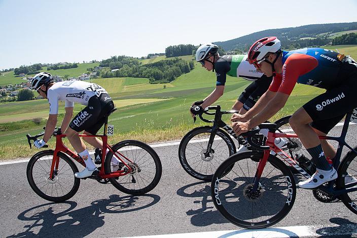 Die Ausreisser Sven Burger (NED, Wielerploeg Groot Amsterdam), Emil Toudal (DEN, Team ColoQuick), Max Märkl (GER, rad-net Osswald) 2. Etappe Wels - Bad Leonfelden, Int. Raiffeisen Oberösterreich Rundfahrt UCI Kat. 2.2