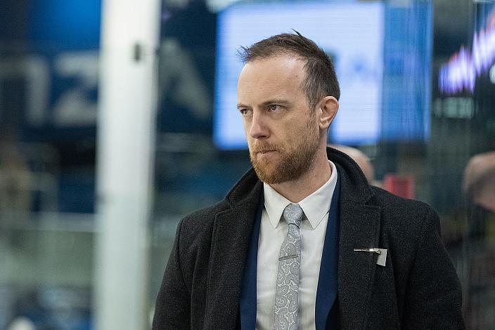 Head Coach Dylan Stanley (Bemer Pioneers Vorarlberg) Steinbach Black Wings Linz vs Bemer Pioneers Vorarlberg, Linz AG Eisarena