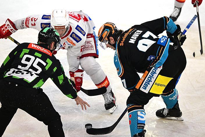 Thomas Hundertpfund (EC KAC), Luka Maver (Steinbach Black Wings Linz) Win2Day ICE Hockey League,  Steinbach Black Wings Linz vs EC KAC,  Linz AG Eisarena 