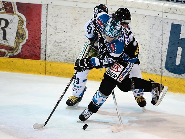 #91 Martin Grabher Meier, Linz und #43 Tamas Sille, Szekesfehervar, EHC Liwest Black Wings Linz vs SAPA Fehervar AV19