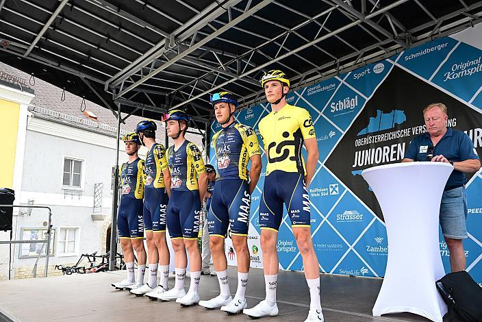 Gesamtführender im Gelben Trikot Loek Hovers (NED, Willebrord Wil Vooruit) 3. Etappe,  51. Int. Oberösterreich Junioren Rundfahrt, Bad Wimsbach - Strass im Attergau