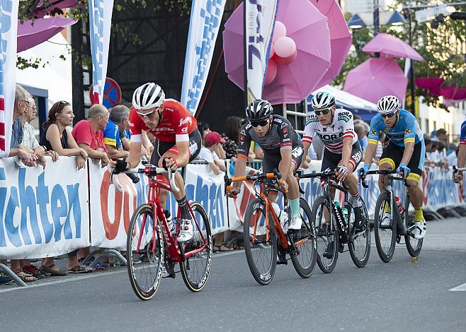 Michael Gogl (AUT, Trek - Segafredo), Lukas PÃ¶stlberger (AUT, Bora - Hansgrohe), Filippo Fortin (ITA, Team Felbermayr Simplon Wels), 20. Welser Innenstadt Kriterium