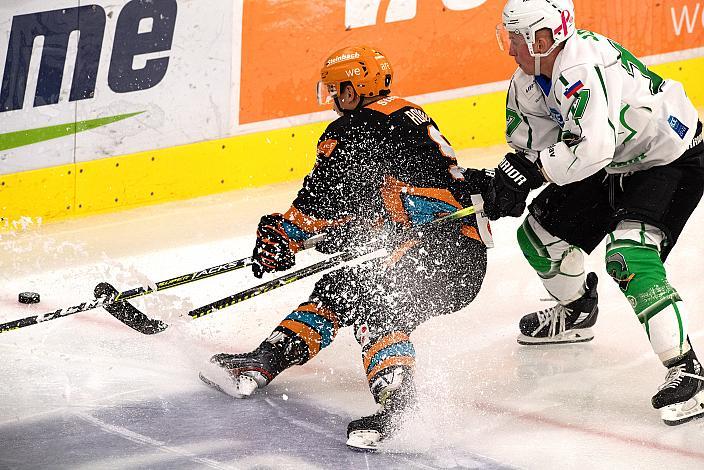 Emilio Romig (Steinbach Black Wings Linz), Miha Logar (HK SZ Olimpija) Steinbach Black Wings Linz vs HK SZ OLIMPIJA, bet-at-home ICE Hockey League