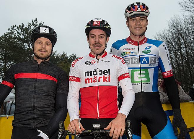 07.01.2018, St. Pölten, AUT, Rad Querfeldein Staatsmeisterschaft Elite Herren, 2018, St. Pölten, Niederösterreich, im Bild v.l. Daniel Federspiel (AUT, Tirol Cycling Team), Gregor Raggl (AUT, Möbel Märki MTB Pro Team), Felix Ritzi